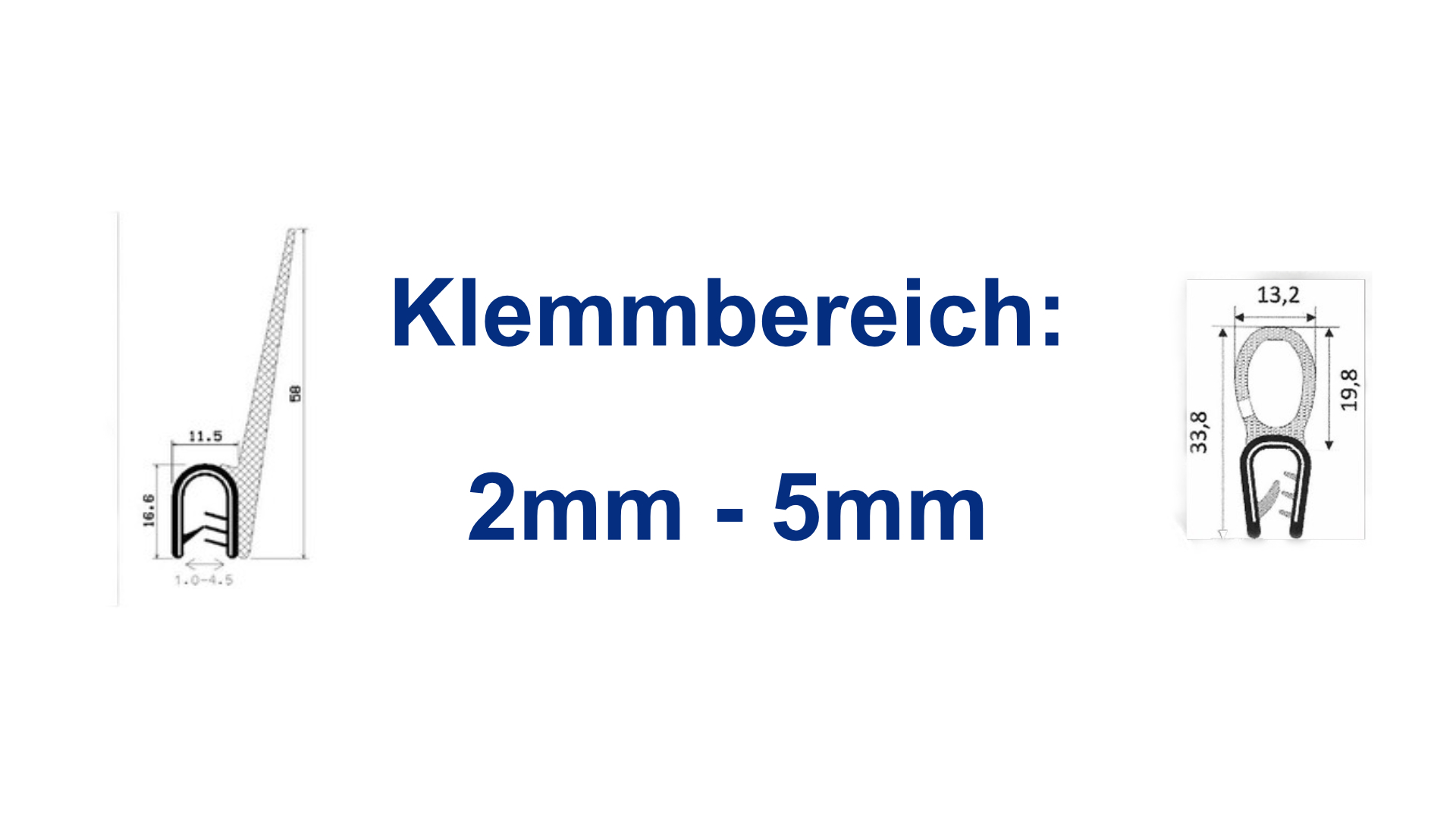 2 - 5 mm - Kantenschutzprofil & Kederband
