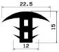 Preview: Fugenabdeck- und T-Profil, EPDM, 22,5x15x12mm., schwarz