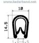 Preview: Kantenschutzprofil aus Weich-PVC, Klemmprofil 1,0-4,5mm., Maße 10x14,5mm. in der Farbe hellgrau