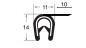 Preview: Kantenschutzprofil mit Stahleinlage für 4,5-6,0mm Bleche mit Dichtlippe seitlich Farbe signalschwarz