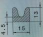 Preview: Moosgummi- U- Profil EPDM hellgrau, Maße: Höhe 13mm. x Breite 15mm.