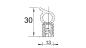 Preview: EPDM-Dichtungsprofil mit Dichtungsschlauch und Fahne schräg, Klemmbereich 1,5-4mm, 30x13mm