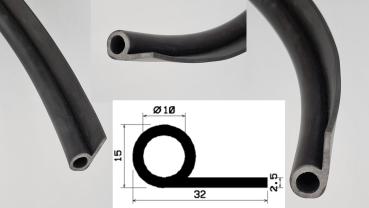 Fahnenprofil - Notenprofil 32x2,5/Kugel 15mm – EPDM