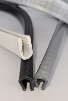 PVC-Kantenschutzprofil mit Stahleinlage, Klemmbereich 4-6mm, Schwarz