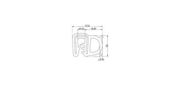 Silikon-Kantenschutz mit Stahleinlage, Klemmbereich 1-3mm