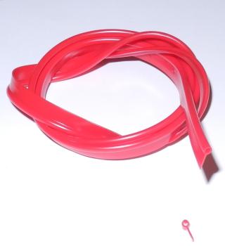 PVC-Kederband, ähnlich RAL 3027 - himberrot, Gesamthöhe 10mm., weiche Qualität, glänzend