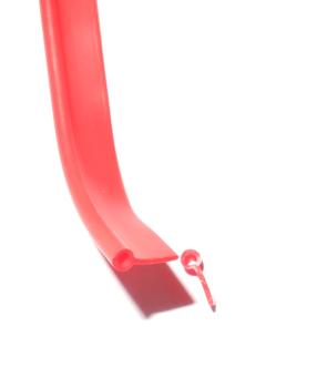 PVC-Kederband, ähnlich RAL 3018 - erdberrot, Gesamthöhe 10mm., weiche Qualität, matt