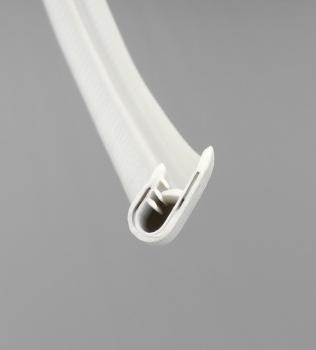 PVC-Kantenschutz ungleichschenklig, Klemmbereich 1-4mm, Aussenmaße: Höhen x Breite 15/22x9mm., Farbe weiß