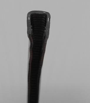 Kantenschutzprofil mit Stahlklemmbett Farbe schwarz KB 6-8mm Höhe 14mm x Breite 12,5mm