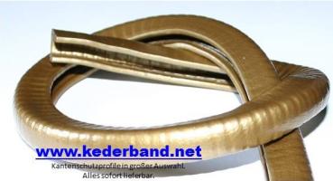 Kantenschutzprofil Weich-PVC, Klemmprofil 6-8,5mm. Maße 13x15mm Farbe Gold