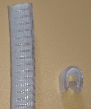 POM-Kantenschutzprofil, transparente Ausführung, Klemmbereich von 1-4mm