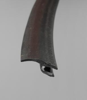 TPE-Kantenschutzprofil mit POM-Kunststoffklemmband Fahne nach oben schwarz nicht rostend Klemmbereich 1-2mm - bis +130°C