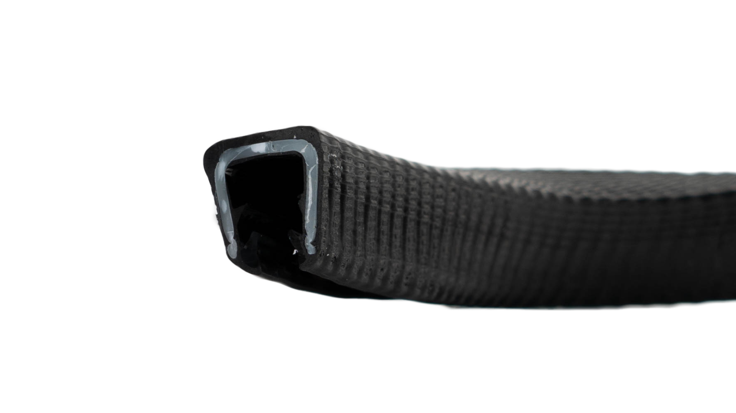 Kantenschutzprofil POM in schwarz, Klemmbereich 6-8mm., Maße 16,5x14,5mm.  KL1004SW - Kantenschutzprofil & Kederband