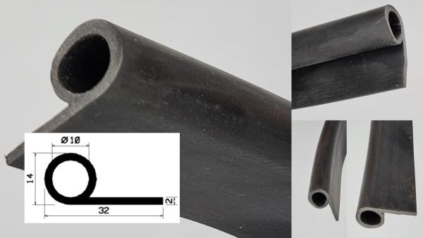 Fahnenprofil - Notenprofil 32x2,0/Kugel 14mm – EPDM