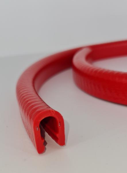 PVC Kantenschutzprofil mit Stahleinlage, Klemmbereich 6-8mm, Feuerrot