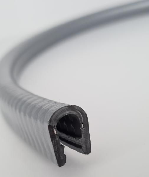 PVC-Kantenschutz ungleichschenklig mit Drahteinlage Farbe grau -  Kantenschutzprofil & Kederband