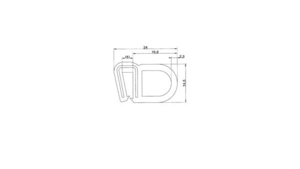 Silikon-Kantenschutz mit Stahleinlage, Klemmbereich 3-4,5mm