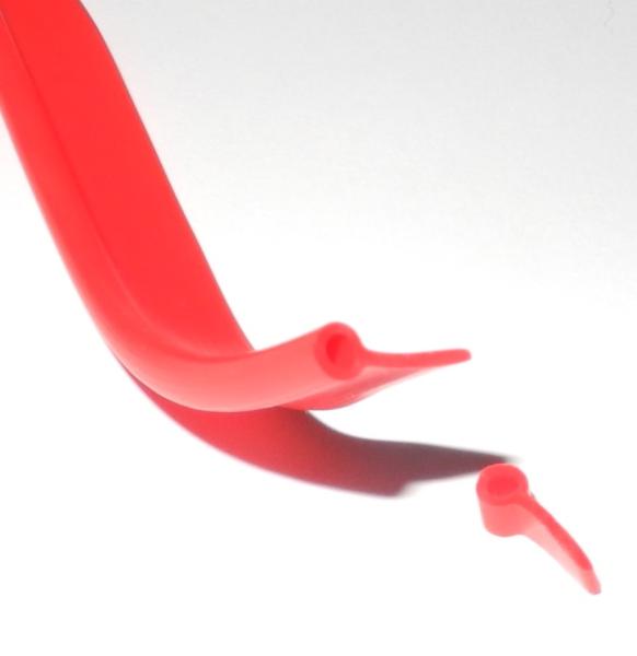 PVC-Kederband, ähnlich RAL 3018 - erdberrot, Gesamthöhe 10mm., weiche Qualität, matt