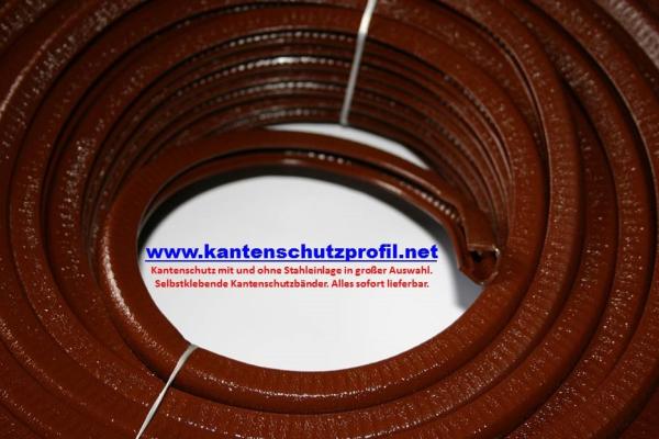 Kantenschutzprofil aus Weich-PVC Klemmprofil 8-13mm Maße 16x15mm Farbe Nußbraun