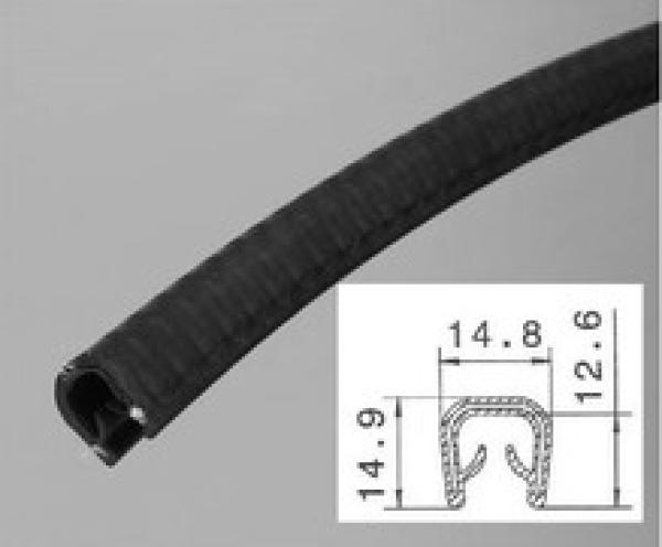 EPDM-Kantenschutzprofil mit Schlingenband Klemmbereich 6-8mm