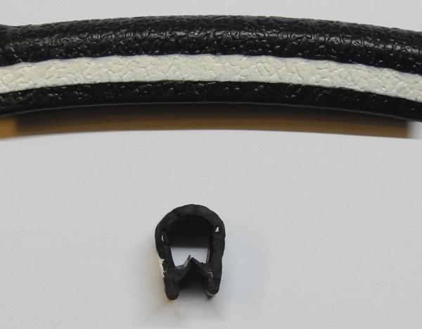 Kantenschutz mit Stahleinlage für 2-5mm Bleche Farbe schwarz mit weissem Streifen