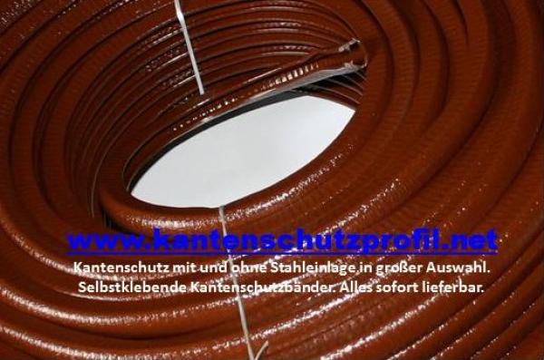 Kantenschutzprofil aus Weich-PVC Klemmprofil 8-13mm Maße 16x15mm Farbe Nußbraun