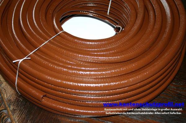 Kantenschutzprofil aus Weich-PVC Klemmprofil 8-13mm Maße 16x15mm Farbe Nußbraun