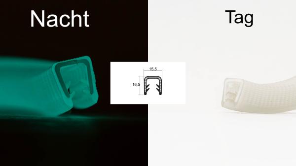 Fluoreszierende Kantenschutzprofile Kederband  grün, KB 6-8mm