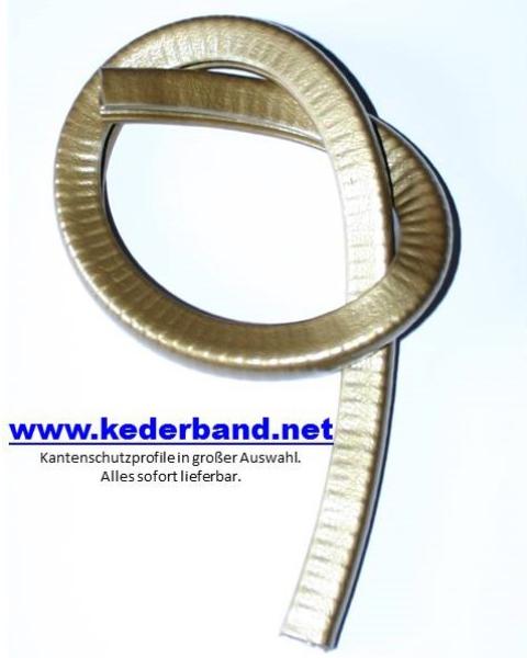 Kantenschutzprofil Weich-PVC, Klemmprofil 6-8,5mm. Maße 13x15mm Farbe Gold