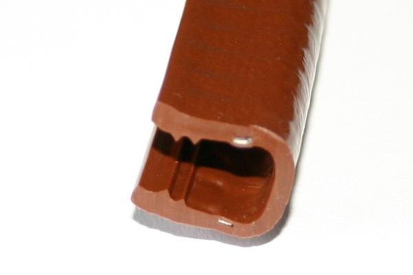 Kantenschutzprofil Weich-PVC, Klemmprofil 6-8,5mm Maße 13x15mm Farbe Nußbraun