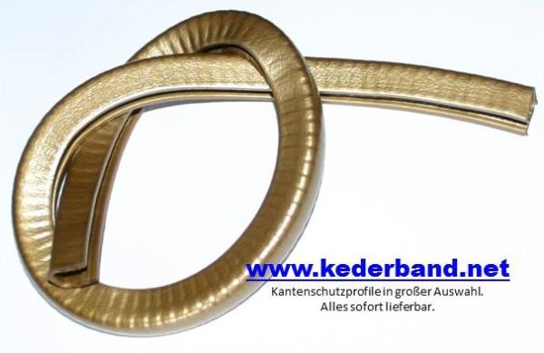 Kantenschutzprofil Weich-PVC, Klemmprofil 6-8,5mm. Maße 13x15mm Farbe Gold