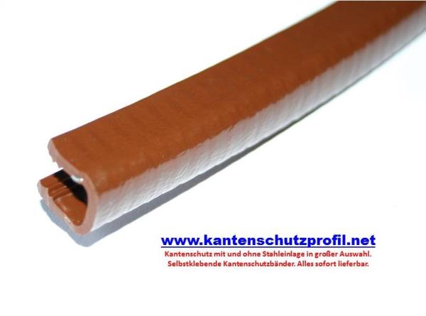 Kantenschutzprofil Weich-PVC, Klemmprofil 6-8,5mm Maße 13x15mm Farbe Nußbraun