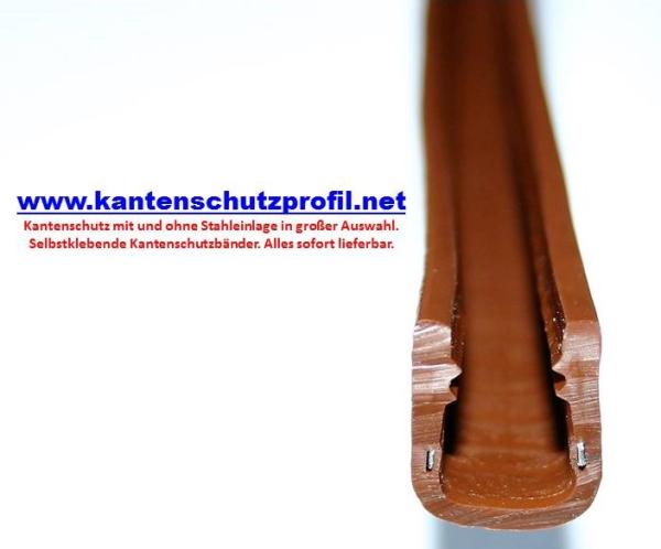 Kantenschutzprofil Weich-PVC, Klemmprofil 6-8,5mm Maße 13x15mm Farbe Nußbraun