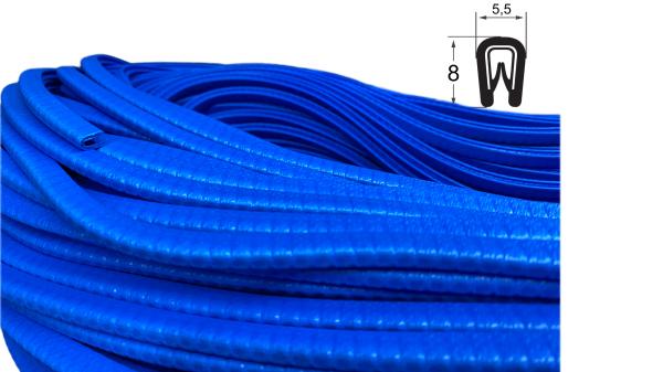 Kantenschutzprofil mit Metallklemmband Farbe Himmelblau Klemmbereich 0,8-2mm HxB 8x5,5mm