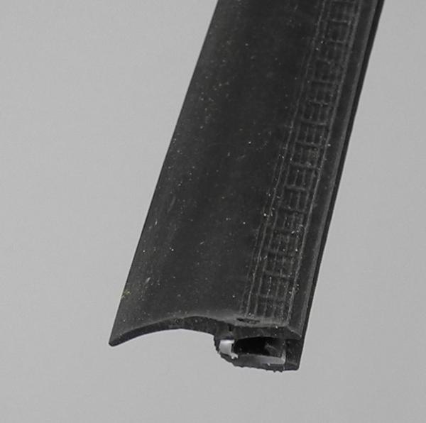 TPE-Kantenschutzprofil mit POM-Kunststoffklemmband - Fahne nach oben - in  schwarz- nicht rostend - Klemmbereich 1-2mm - bis +130°C einsetzbar -  Kantenschutzprofil & Kederband