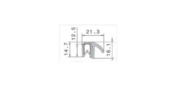 Kantenschutz mit Stahleinlage schwarz für 2-4mm Materialstärke mit Dichtlippe seitlich