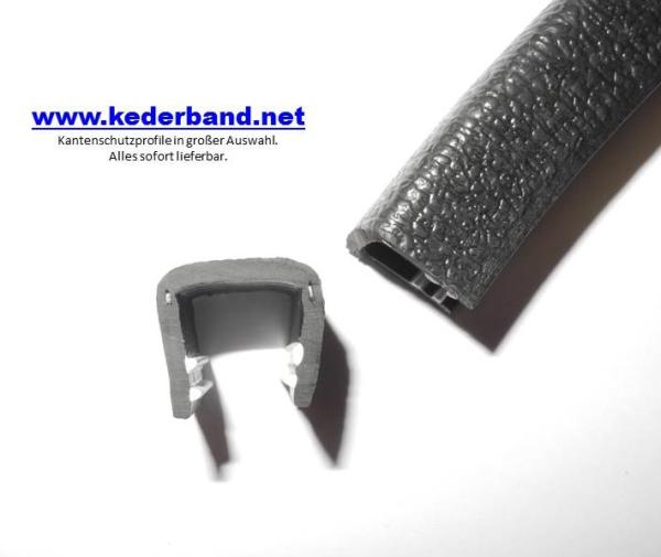Kantenschutz mit Stahleinlage schwarz für 2-4mm Materialstärke mit  Dichtlippe seitlich - Kantenschutzprofil & Kederband