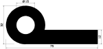 Fahnenprofil - Notenprofil 75x12/Kugel 32mm – EPDM