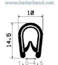 Kantenschutzprofil aus Weich-PVC Klemmprofil 1,0-4,5mm Maße 10x14,5mm Farbe schwarz