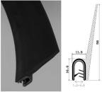 Kantenschutzprofil aus PVC - Fahne nach oben aus EPDM Klemmbereich 2-4,5mm